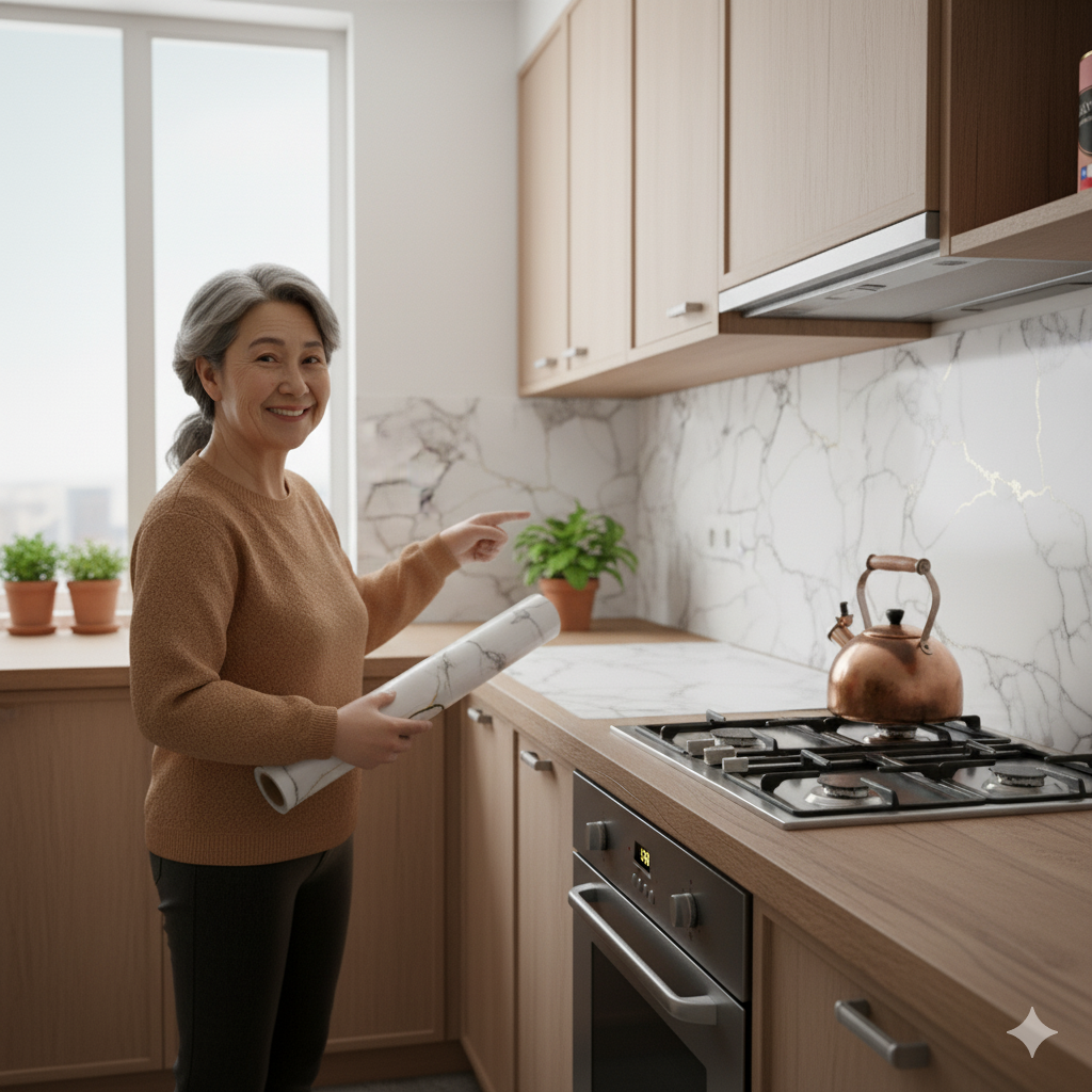 Papel Vinil Adhesivo Marmoleado – Protege y cubre superficies – Mantén tu hogar limpio y seguro desde el primer día