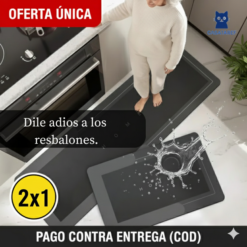 2x1: Tapete Absorbente Antideslizante – Seca al Instante – Piso Seguro en Segundos