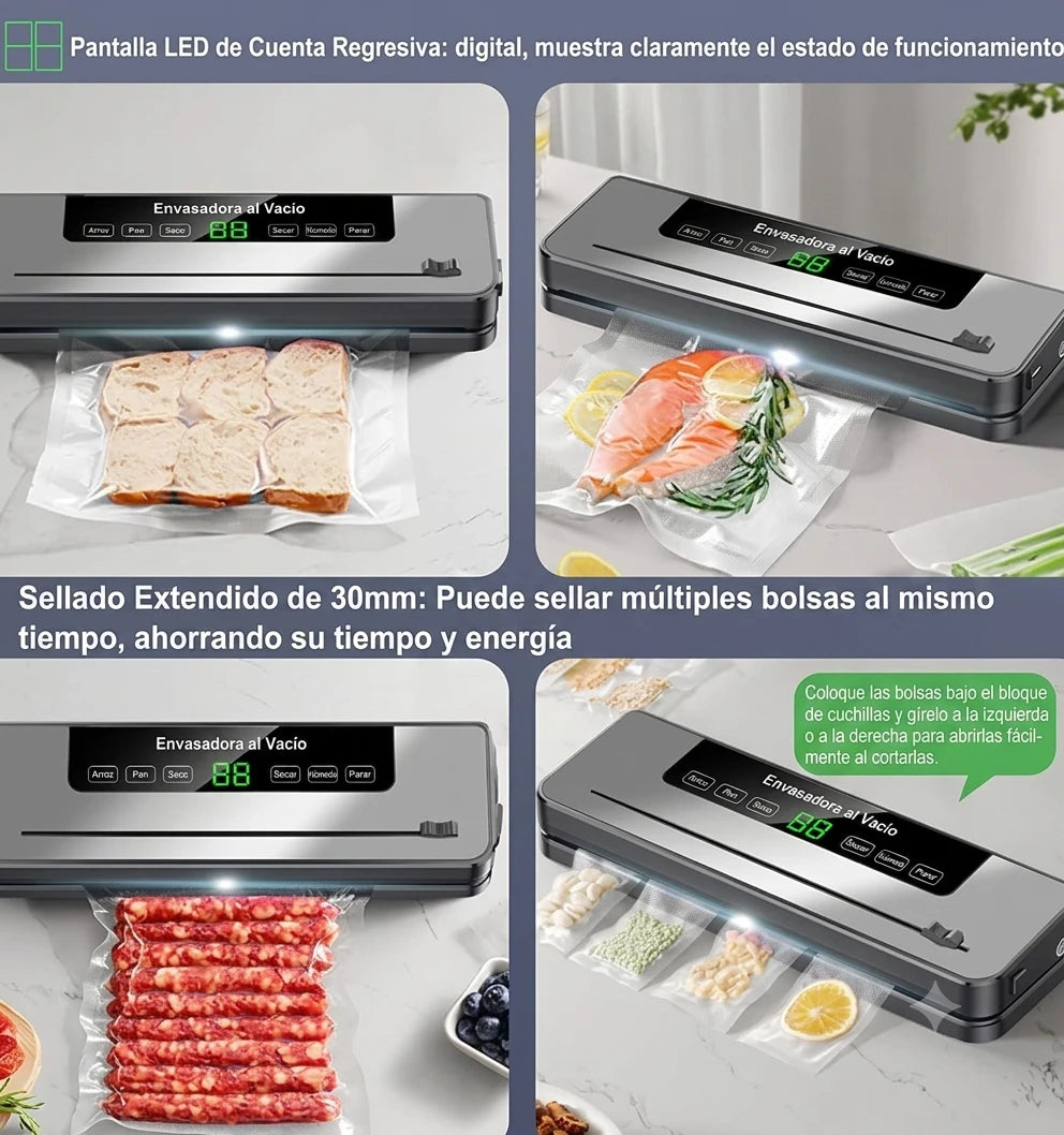 FreshVac Pro - Selladora al Vacío + 10 Bolsas Incluidas