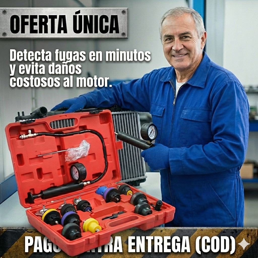 Kit Sistema Enfriamiento Radiador – Detecta Fugas Fácil – Diagnostica en Minutos