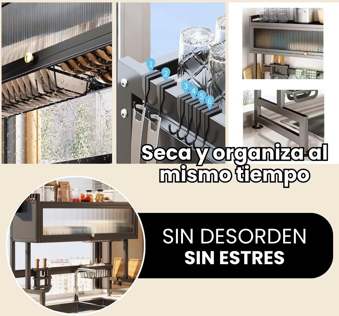 Escurridor de Cocina – Seca y Ordena la Loza – Cocina Limpia y Sin Olores en Minutos