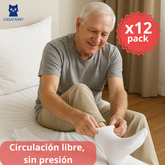 PACK 12X: Calcetines Diabéticos – Cuidan la Circulación – Mantén tus pies sanos y cómodos cada día sin irritaciones