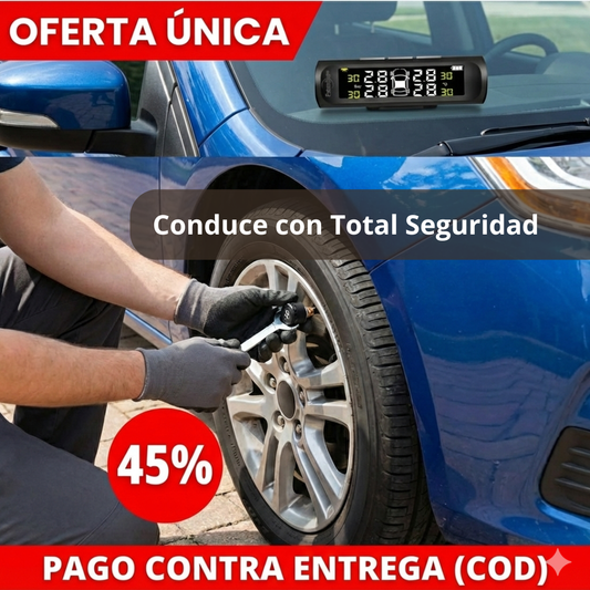 Sistema TPMS Solar – Monitorea Presión en Tiempo Real – Maneja Seguro desde el Primer Día