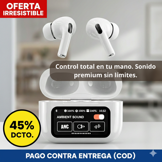 Audífonos Bluetooth A9 Pro - Control Táctil Inteligente - Disfruta 40 Horas sin Interrupciones
