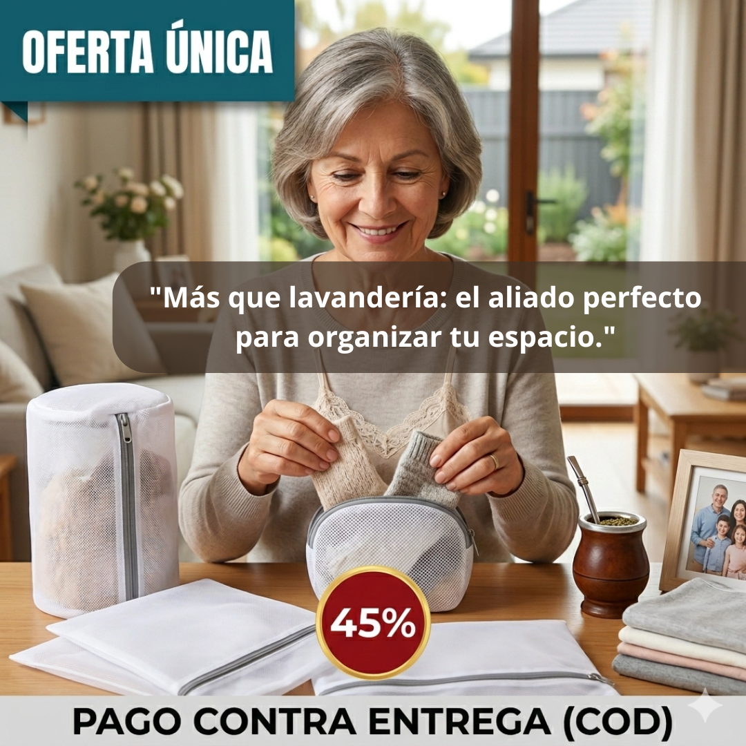 Set 7 Bolsas de Lavado - Evita Daños y Enredos - Ahorra en Ropa desde el Primer Uso