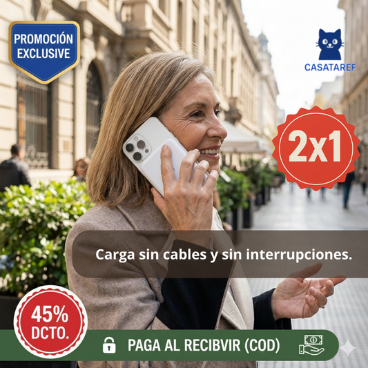 Batería Portátil Magnética Inalámbrica 2x1  – Carga Segura sin Cables – Energía Confiable
