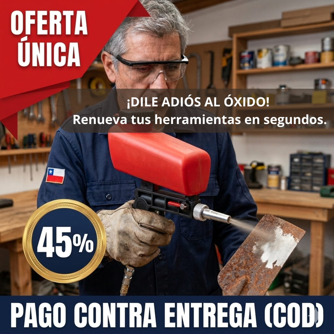 Pistola Arenadora Portátil – Elimina Óxido y Pintura – Restaura Metales en Minutos