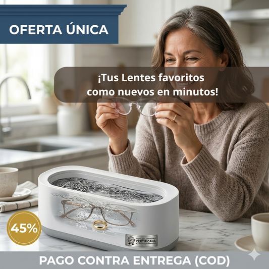 Limpiador Ultrasónico Portátil – Limpia tus lentes y joyas en segundos, sin frotar