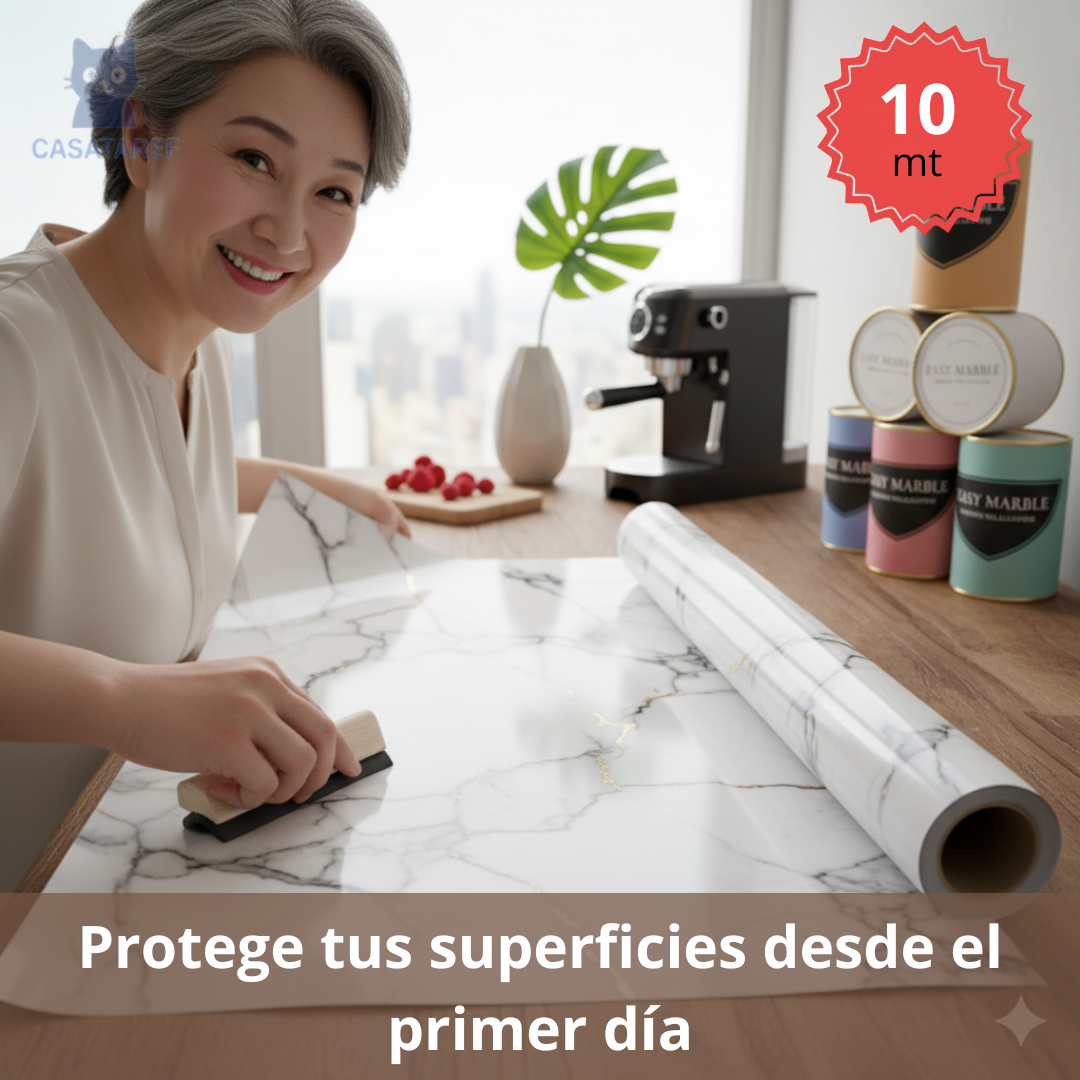 Papel Vinil Adhesivo Marmoleado – Protege y cubre superficies – Mantén tu hogar limpio y seguro desde el primer día