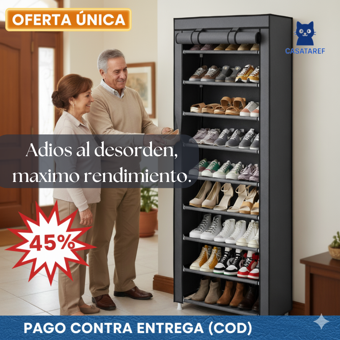 Zapatero Vertical 10 Niveles – Ahorra Espacio y Mantén Tu Hogar en Orden en Minutos