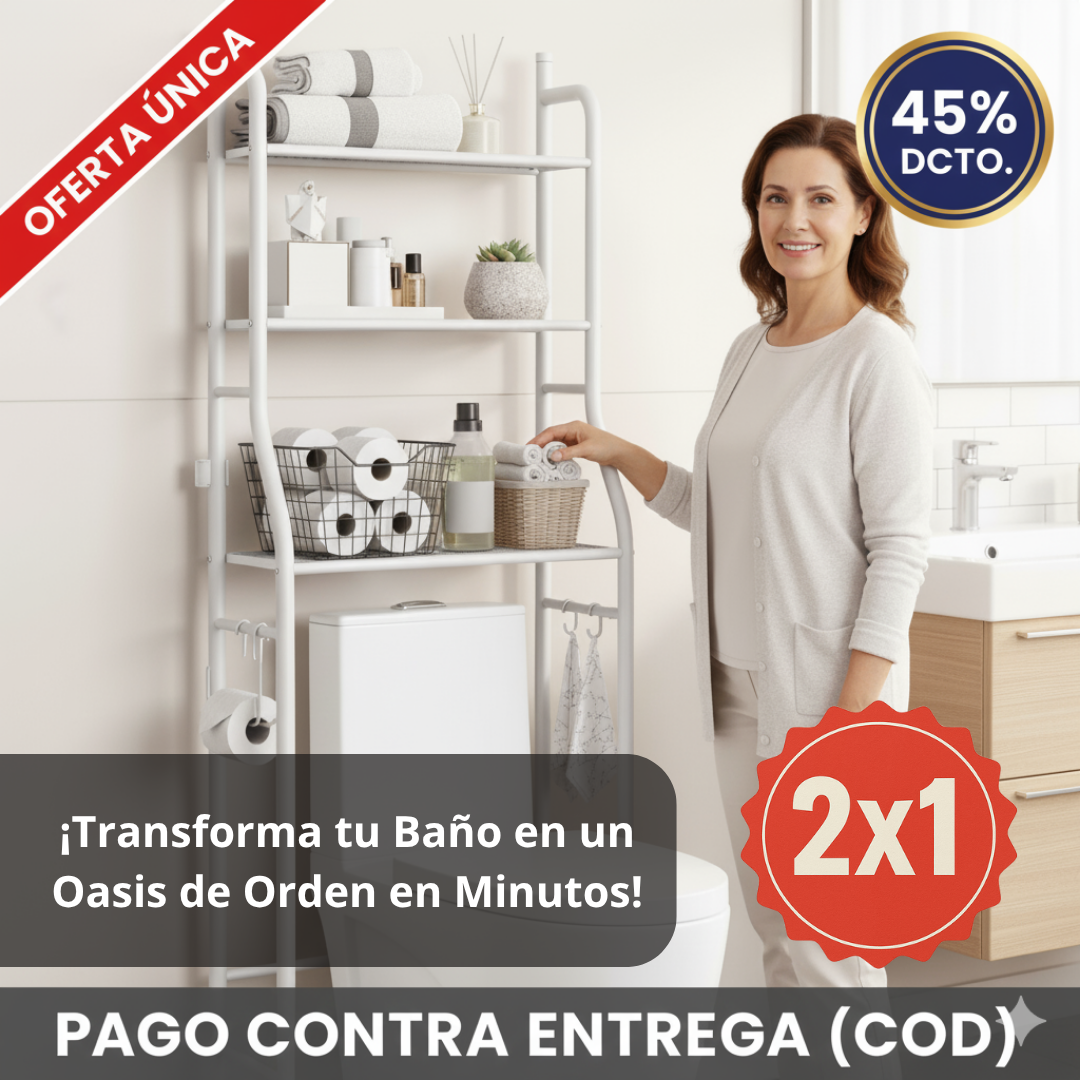 Estante Organizador 3 Niveles – Ahorra Espacio al Instante – Tu baño ordenado en solo minutos