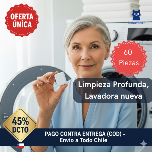 Pastilla Lavadora PowerClean – Limpieza Profunda – Ropa Fresca y Lavadora Como Nueva en 1 Uso