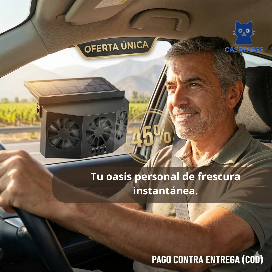 Ventilador Solar de Ventana para Auto – Ventila y Reduce el Calor – Auto Más Fresco en Minutos