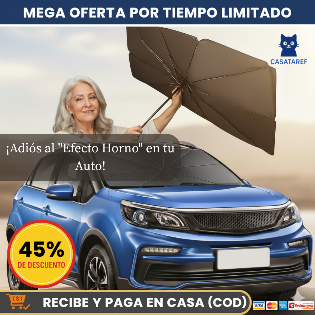 Parasol Retráctil Automático – Bloquea el Calor – Mantén tu Auto Fresco en Segundos