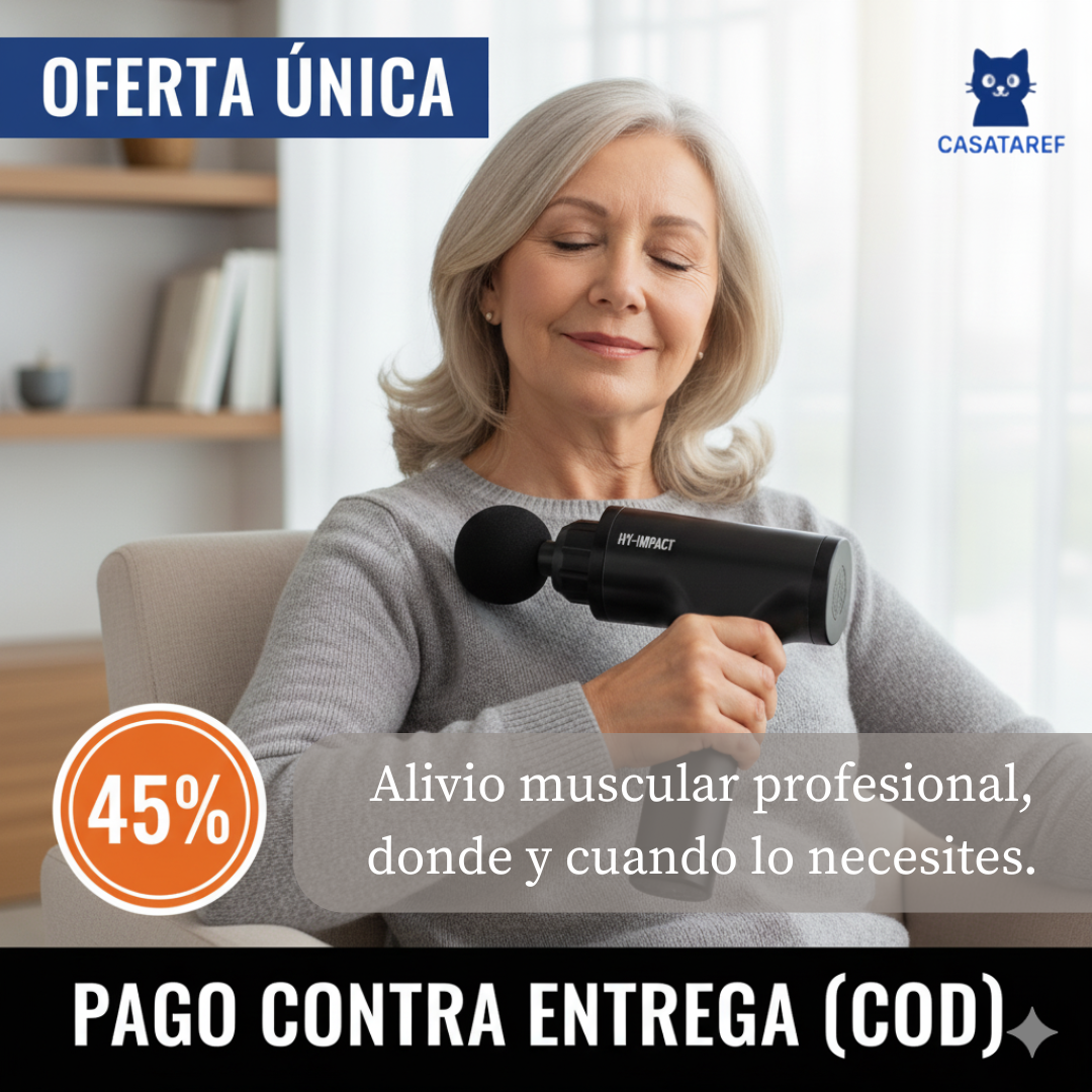 Hy Impact Masajeador Portátil – Recupera Tu Bienestar y Movilidad en 10 Minutos