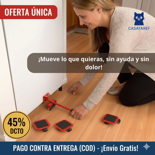 Kit Movedor de Muebles – Eleva y Desliza – Mueve muebles pesados sin dolor en minutos