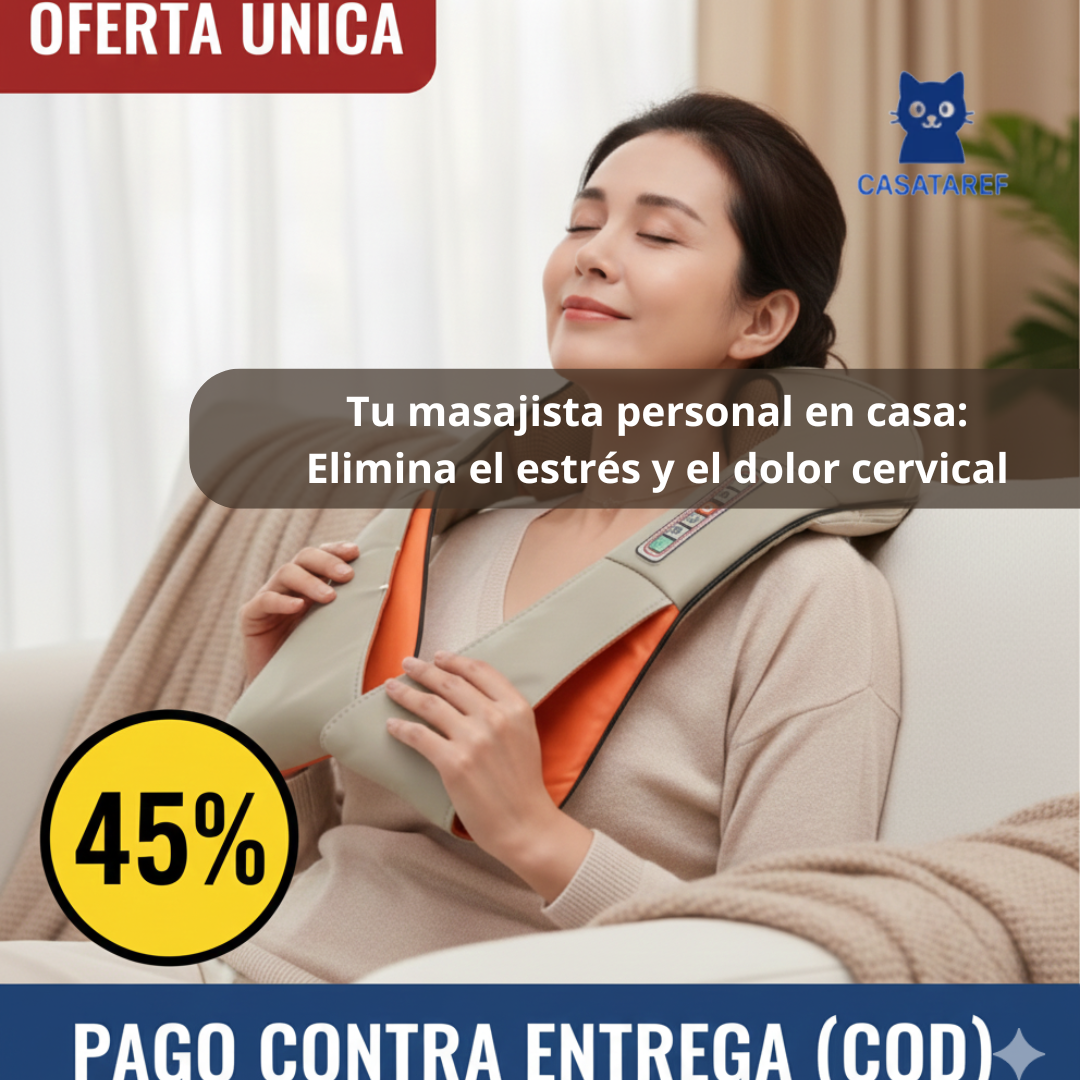 Masajeador Eléctrico de Cuello y Hombros – Alivia Dolor Muscular – Relajación Profunda en Minutos
