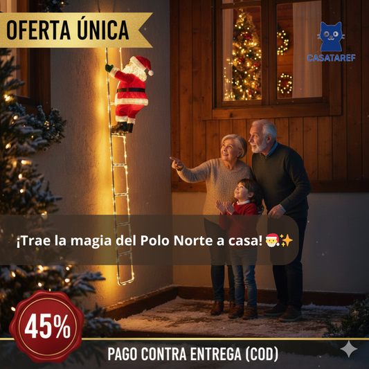 Luces Santa Claus Escalador – Decoración Rápida – Ilumina tu hogar en minutos con ambiente navideño visible