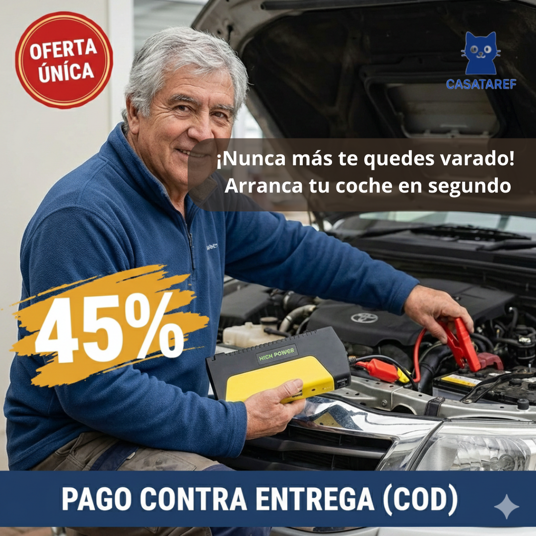 Partidor de Batería 12V – Arranque Instantáneo – Recupera tu Auto en 30 Segundos + Inflador Gratis