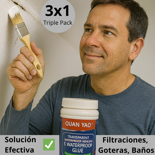 TRIPLE PACK (x3) Adhesivo Impermeable - Sella Filtraciones - Repara grietas y goteras.