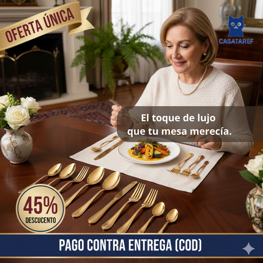 Set de Cubiertos 24 Piezas – Acero Antioxidante – Mesa impecable en segundos todos los días