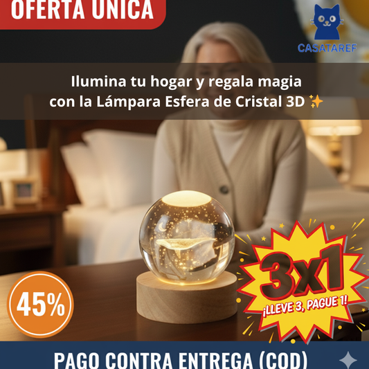 ✨ Promoción 3×1 Navidad: Ilumina y regala magia con la Lámpara Esfera de Cristal