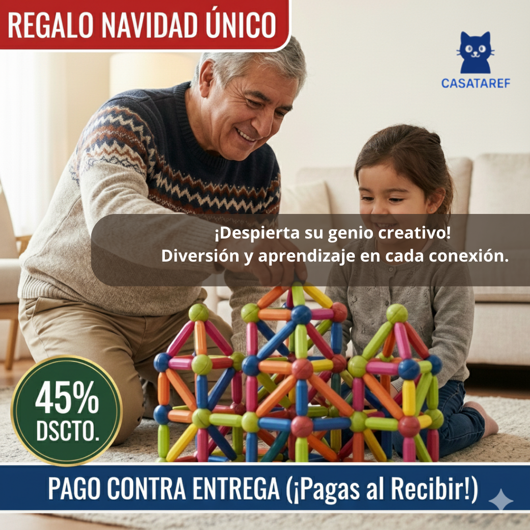36 Piezas Barras Magnéticas – Diversión creativa para esta Navidad