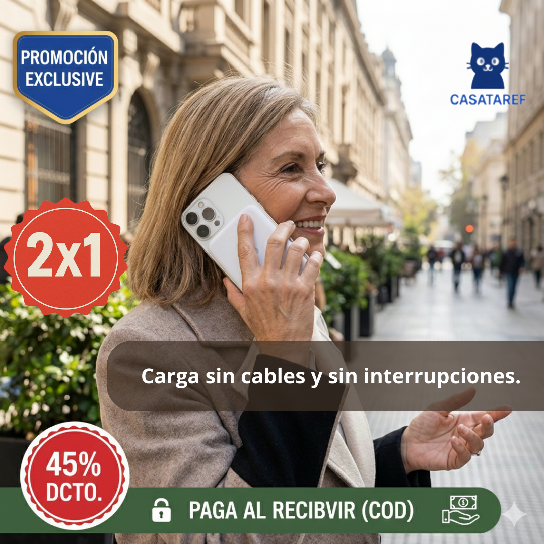 Batería Portátil Magnética Inalámbrica Iphone 2x1 – Carga Segura sin Cables – Energía Confiable Todo el Día