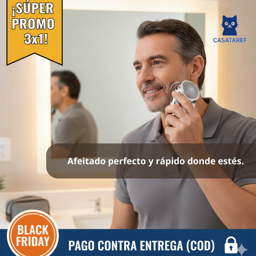 Mini Afeitadora Eléctrica – Afeitado Preciso al Instante – Rostro Suave y Limpio en 60 Segundos