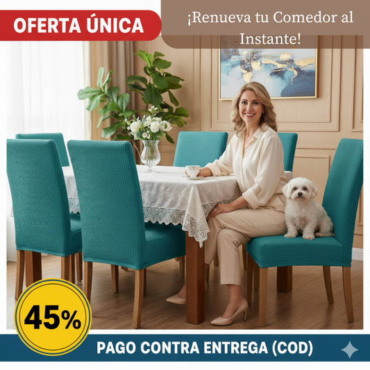 Fundas para Silla – Ajuste Perfecto – Renueva tu comedor en minutos sin gastar de más