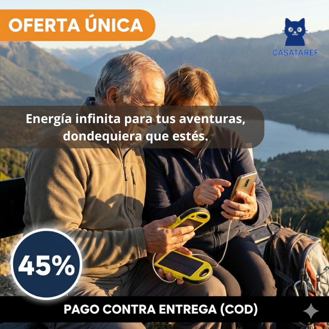 Batería Solar Portátil – Energía Móvil – Mantén tu celular cargado todo el día