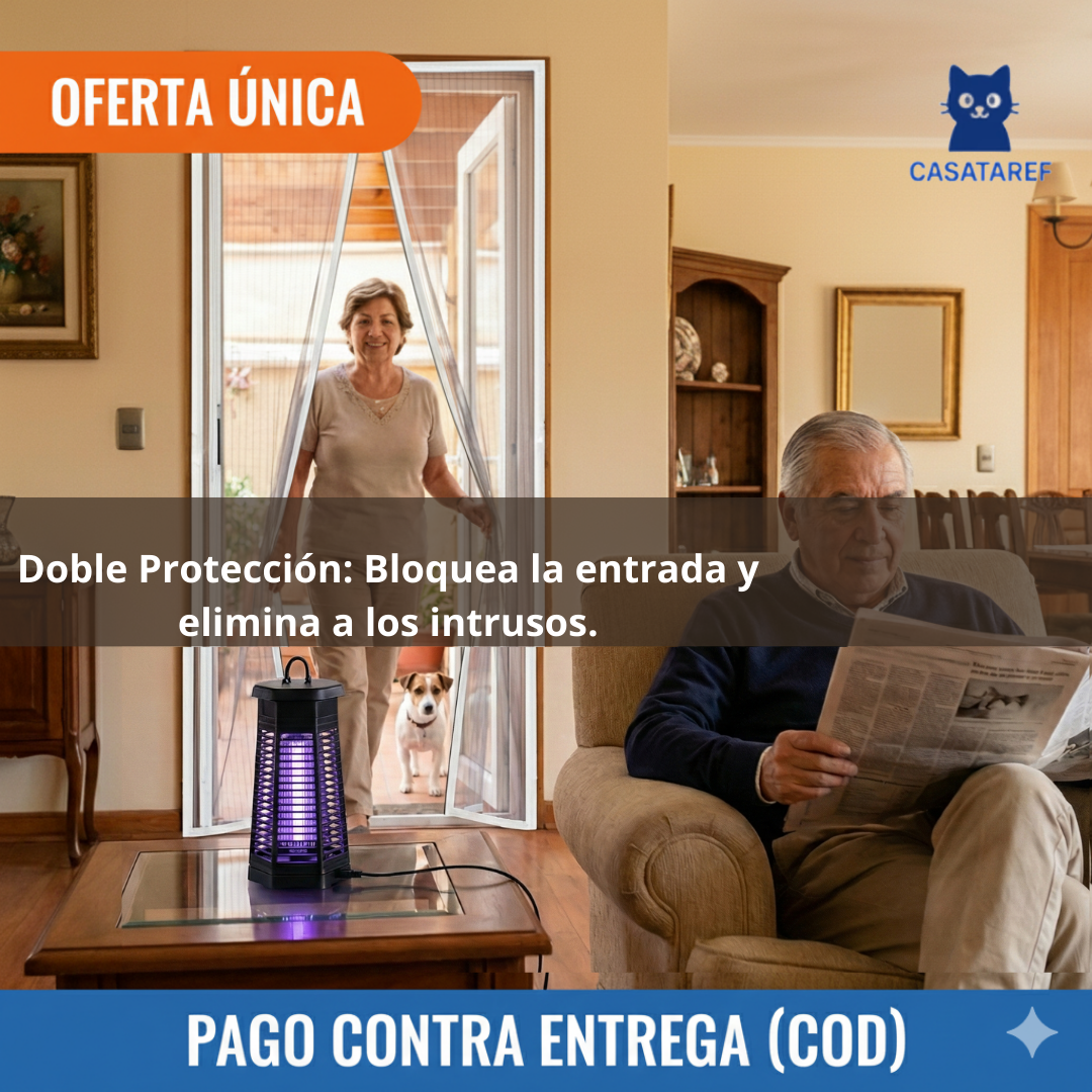 Pack Protección Total: Mosquitera Magnética + Mini Lámpara Mata Mosquitos 🦟