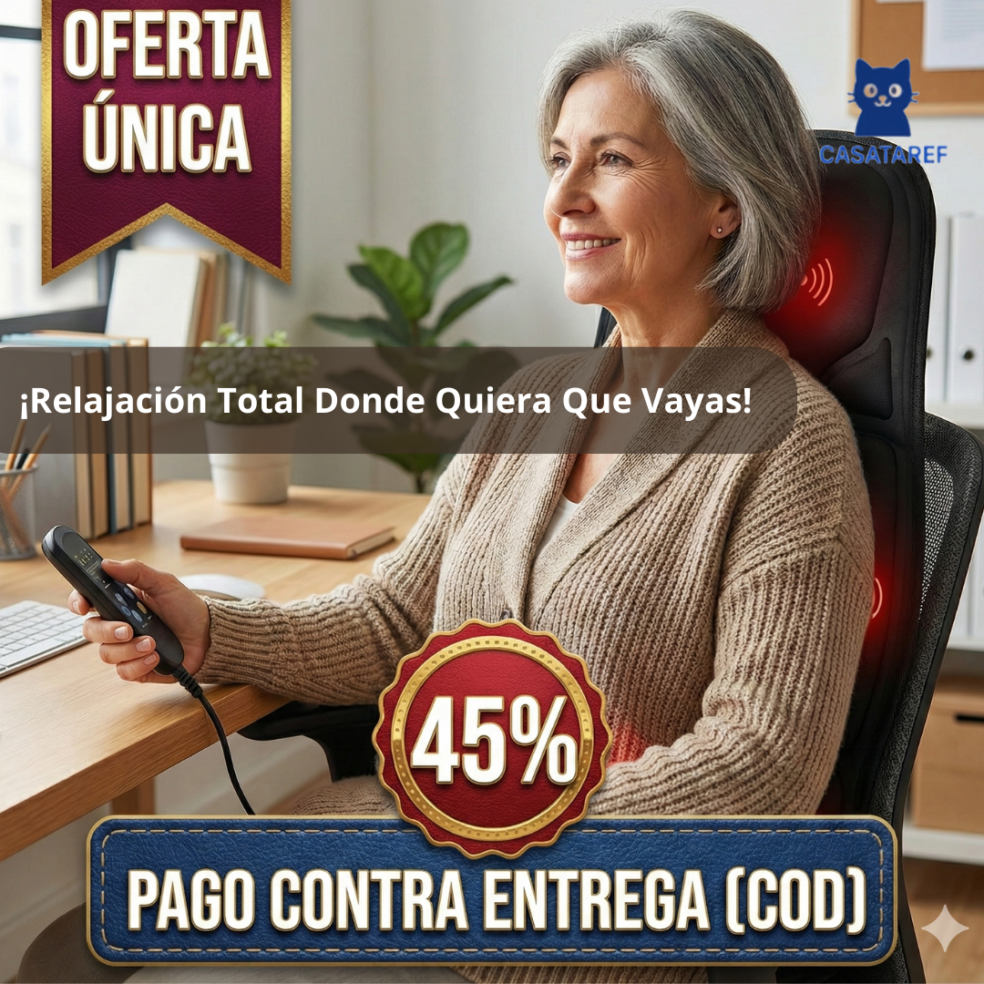 Cojín Masajeador Eléctrico – Masaje Completo – Alivia Dolor y Tensión en 10 Minutos