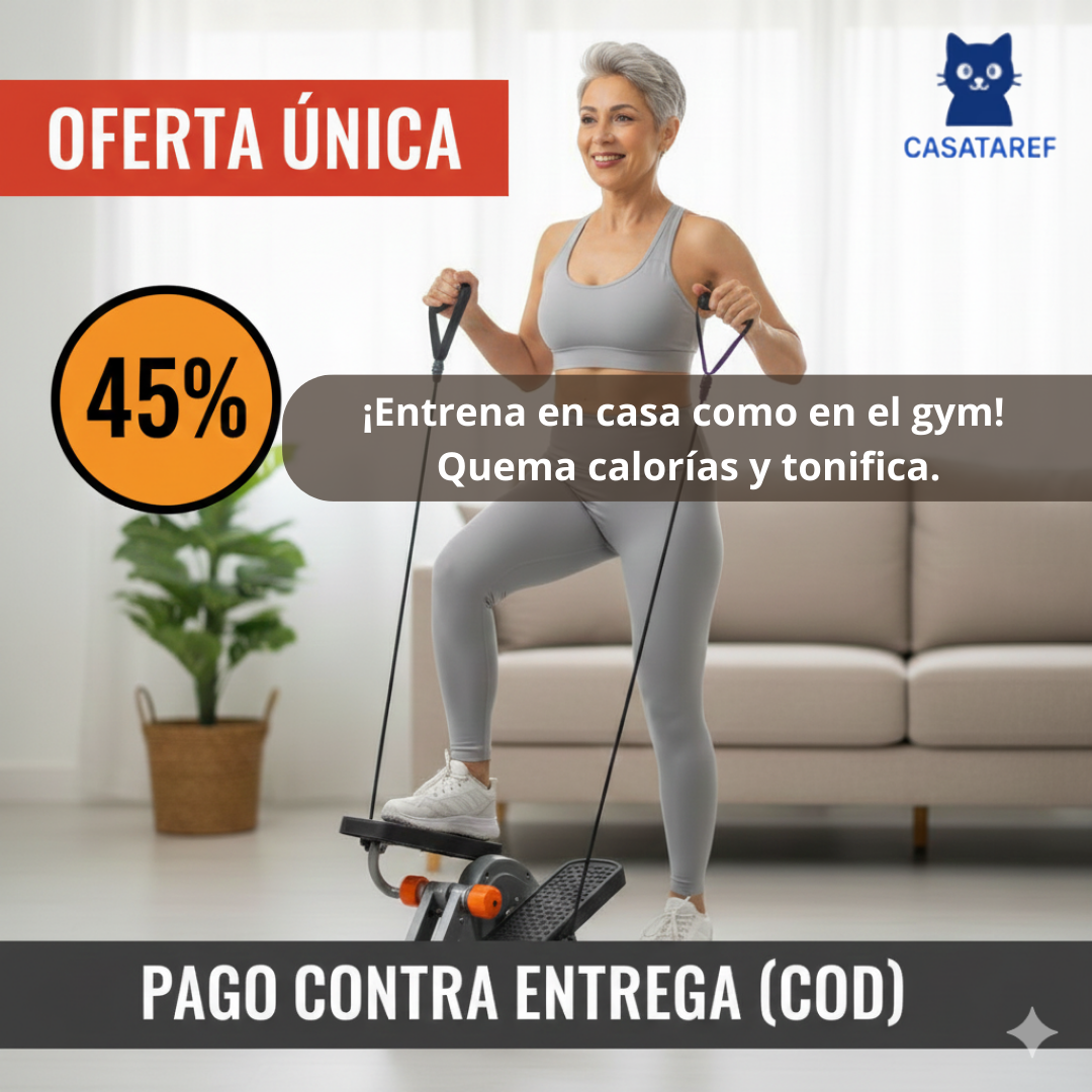 Escaladora Elíptica con Bandas – Cardio de Bajo Impacto – Mejora tu Salud Desde Casa en Pocos Minutos al Día