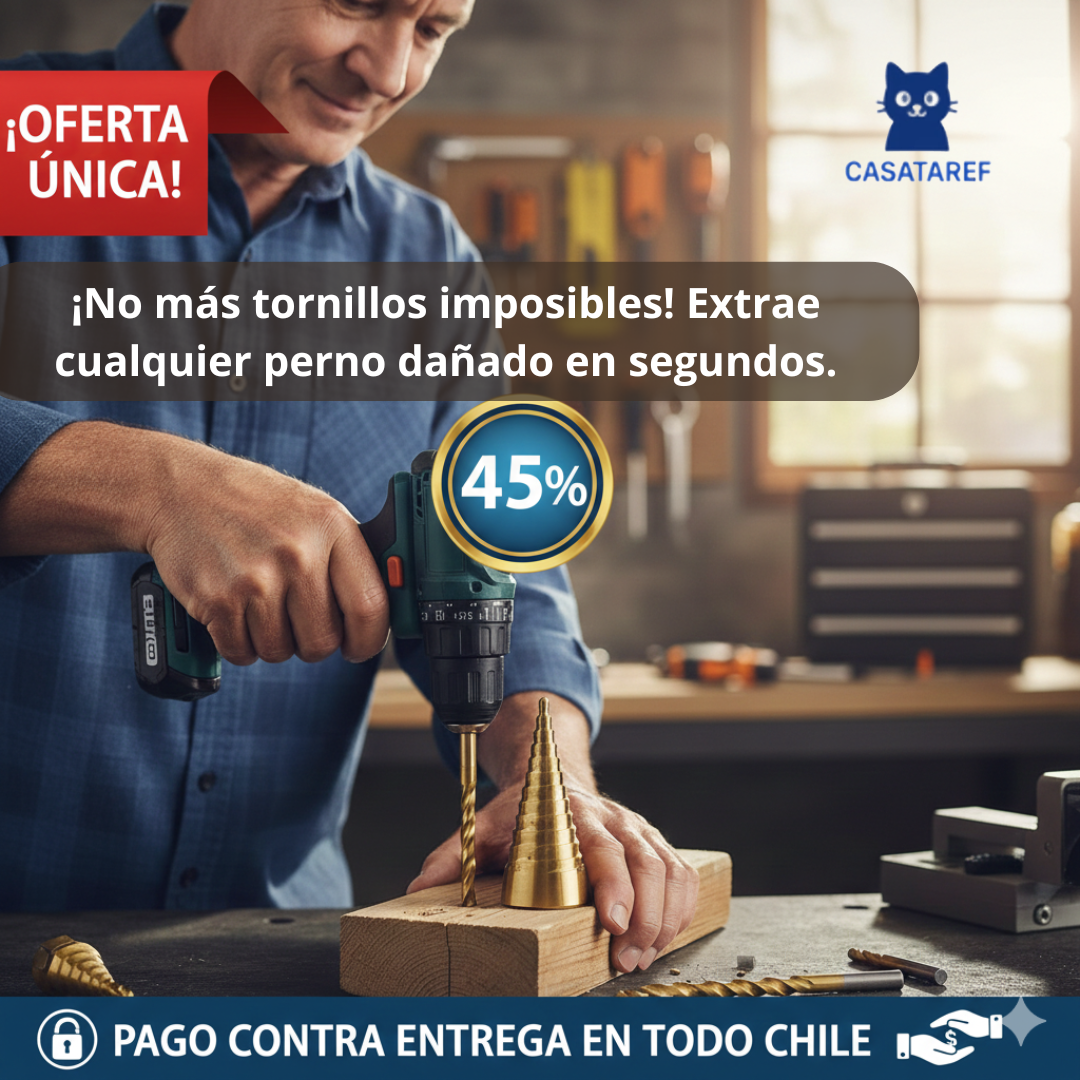 Set Brocas Escalonadas de Titanio – Perforación Múltiple – Agujeros precisos en minutos