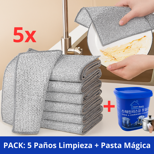 CleanPro - Pack: Paños de Limpieza + Pasta Mágica