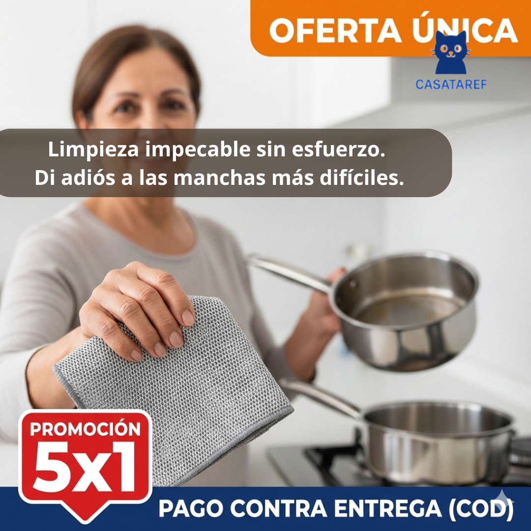 Paños Metálicos Multiuso – Limpieza Sin Rayar – Cocina Impecable por Meses