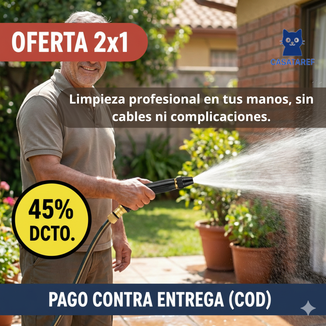 Pistola de Lavado Portátil – Limpieza Ajustable – Limpia Auto y Hogar en Minutos