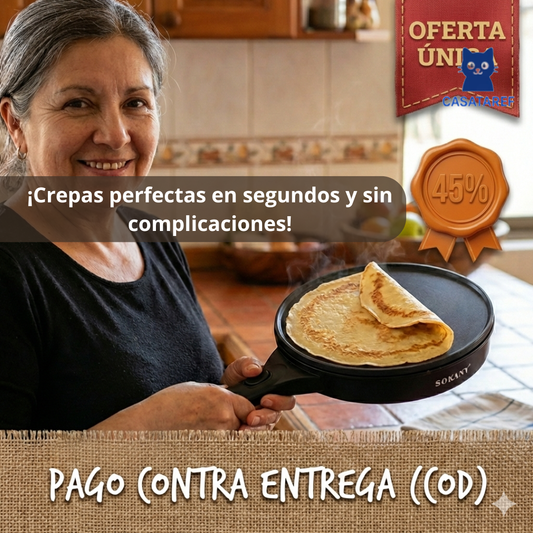 Crepera Eléctrica Portátil – Crepes Perfectos – Resultados Dorados en Segundos