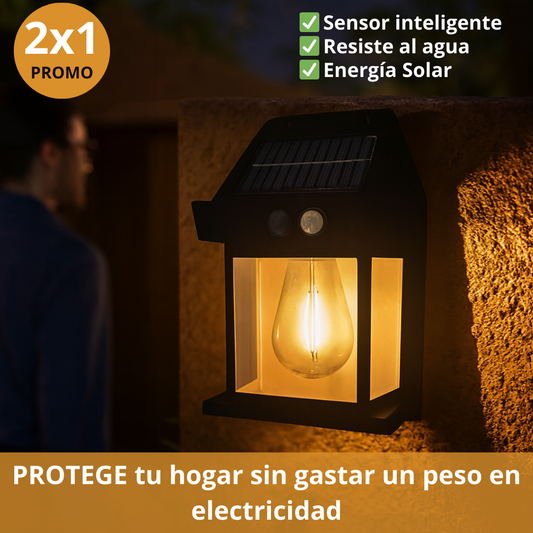 Promo: 2x1 Lámpara Solar de Pared – Ilumina Automáticamente – 2x1 para proteger tu hogar