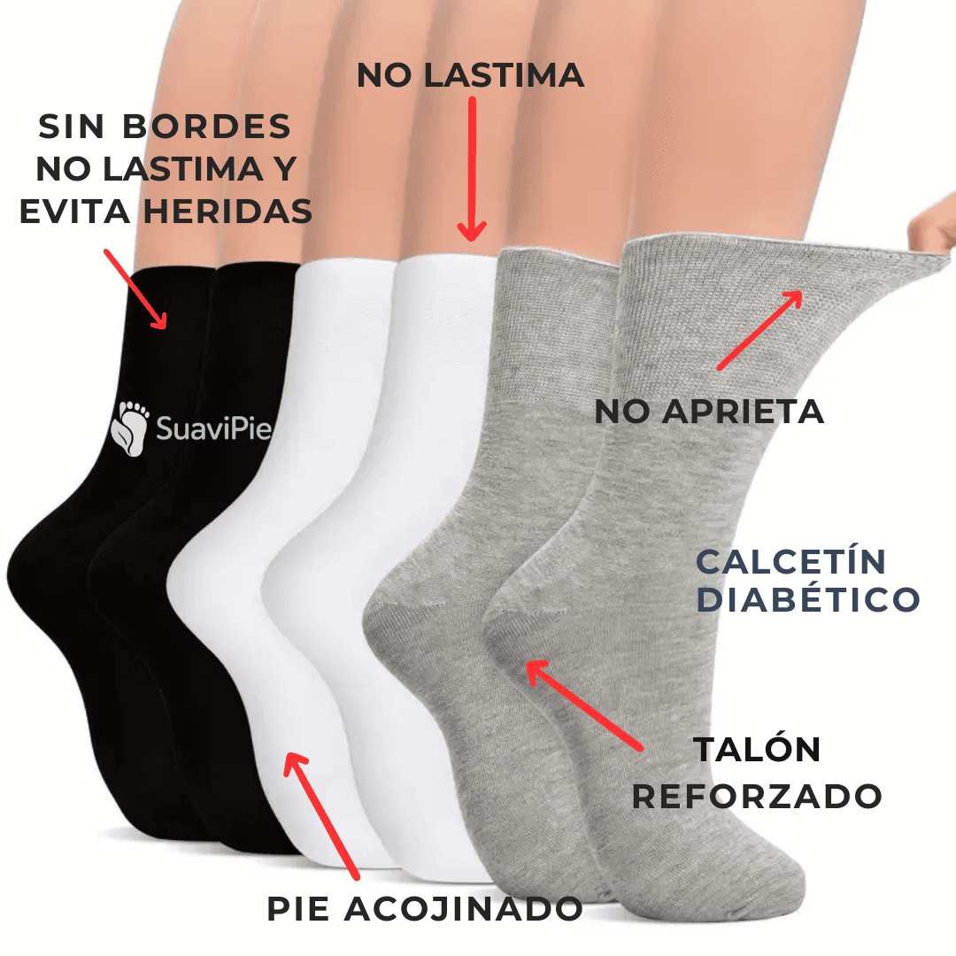 PACK 12X: Calcetines Diabéticos – Cuidan la Circulación – Mantén tus pies sanos y cómodos cada día sin irritaciones
