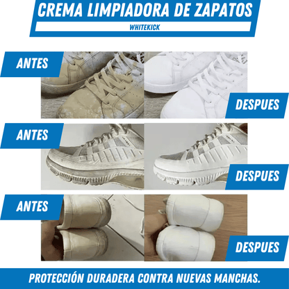 Crema Limpiadora para Zapatos Blancos – Limpia y Restaura – Blancura Visible en Minutos (2×1)