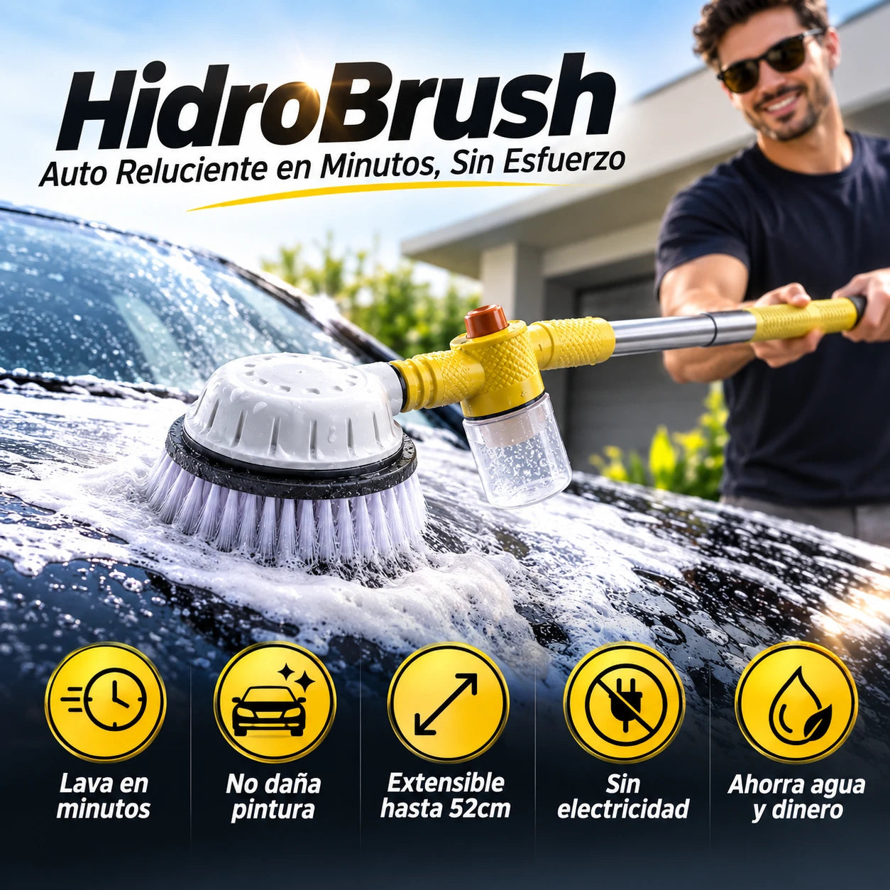HidroBrush - Auto Reluciente en Minutos, Sin Esfuerzo