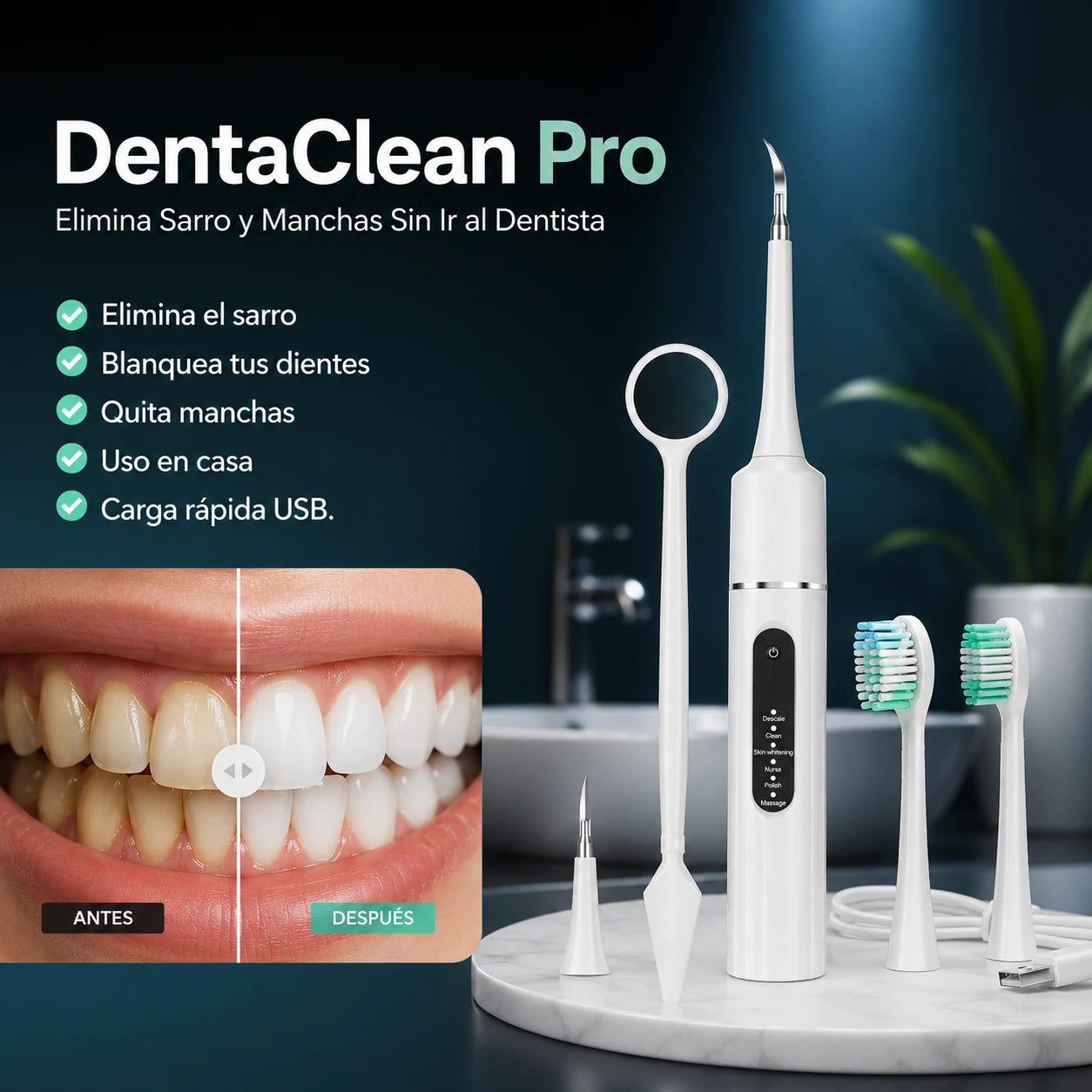 DentaClean Pro - Elimina Sarro y Manchas Sin Ir al Dentista