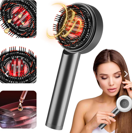 Cepillo Masajeador Capilar – Vibración y Luz Terapéutica – Menos Caída y Más Relajación en 21 Días