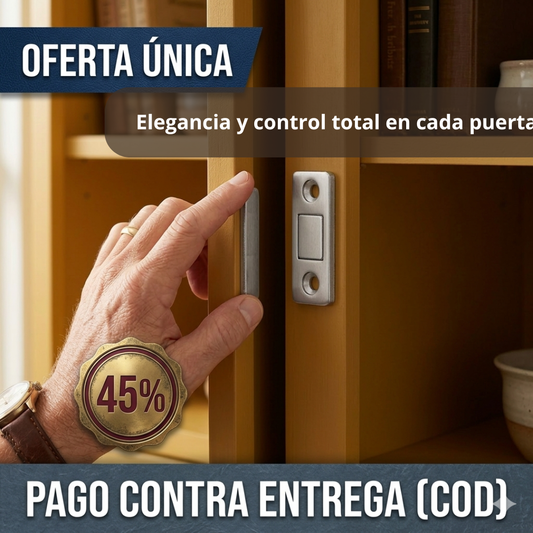 Tope de Puerta Magnético Negro - Fija sin Portazos - Protege tu pared al instante